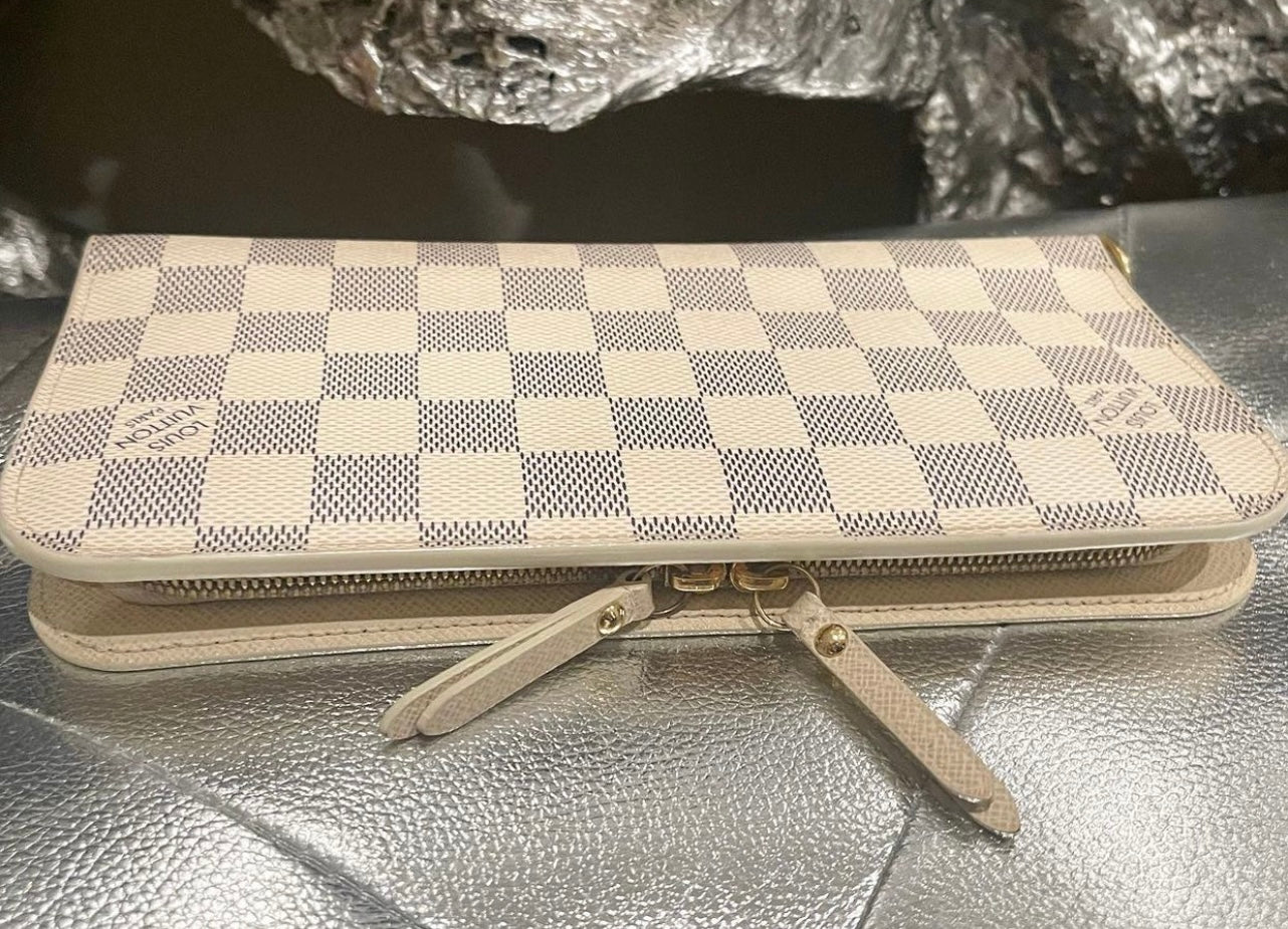 Authentic Louis Vuitton Damier Azur Canvas Leather Insolite Wallet