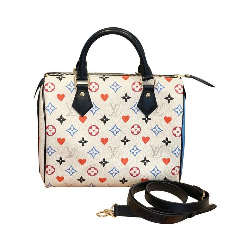 Speedy Game On 25 White Canvas Cross Body Bag