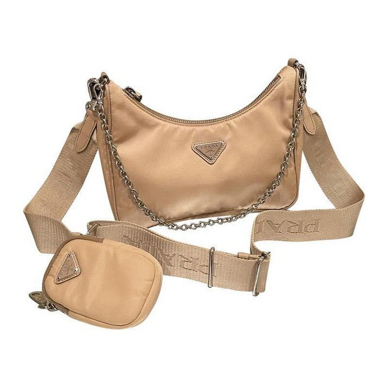 Prada Nylon Cross Body Bag Nude Prada Re-Edition 2005 Nylon Bag