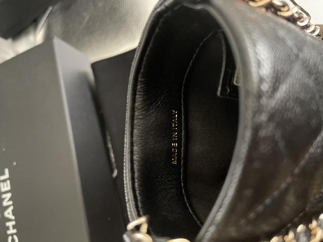 2020 Quilted Phone Holder In Black Caviar Leather Cross Body Bag