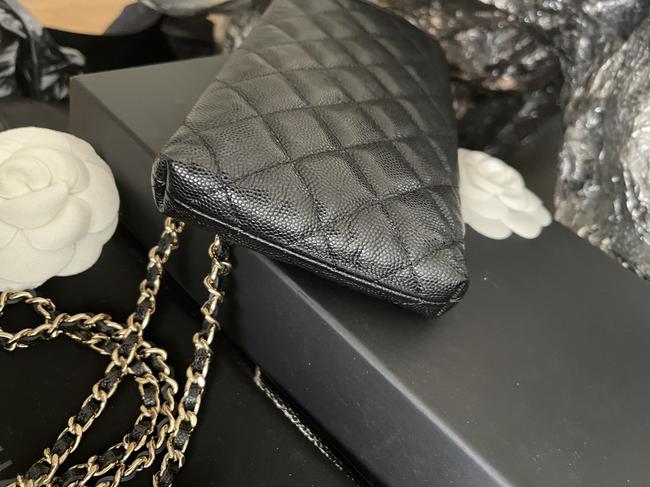 2020 Quilted Phone Holder In Black Caviar Leather Cross Body Bag