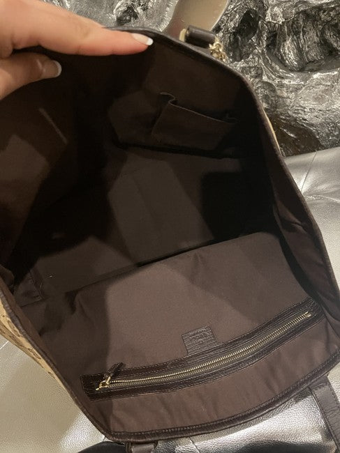 Gucci Tote Brown Canvas Shoulder Bag