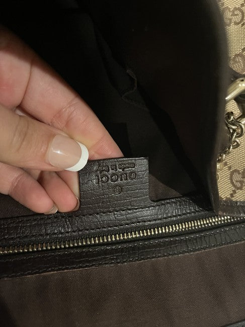 Gucci Tote Brown Canvas Shoulder Bag