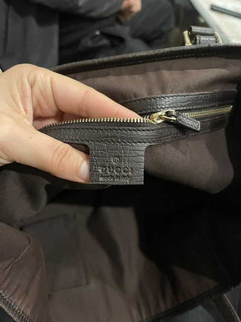 Gucci Tote Brown Canvas Shoulder Bag