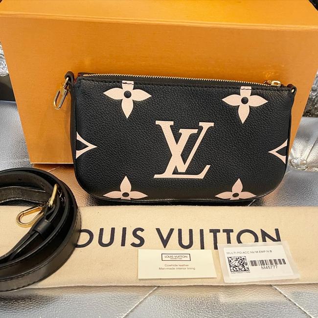 Bicolor Multipochette Black Leather Cross Body Bag