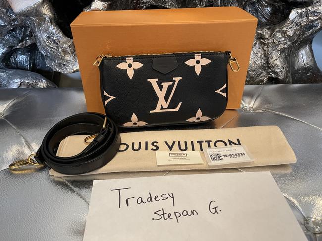 Bicolor Multipochette Black Leather Cross Body Bag