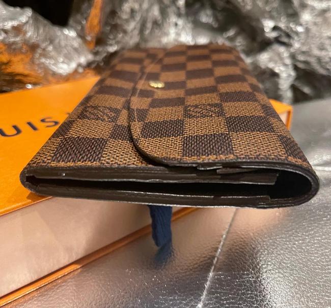 Emilie Damier Wallet Brown Canvas Cross Body Bag