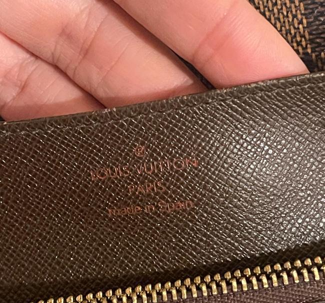 Emilie Damier Wallet Brown Canvas Cross Body Bag