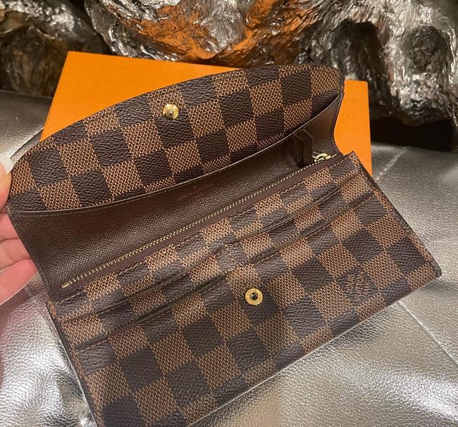 Emilie Damier Wallet Brown Canvas Cross Body Bag