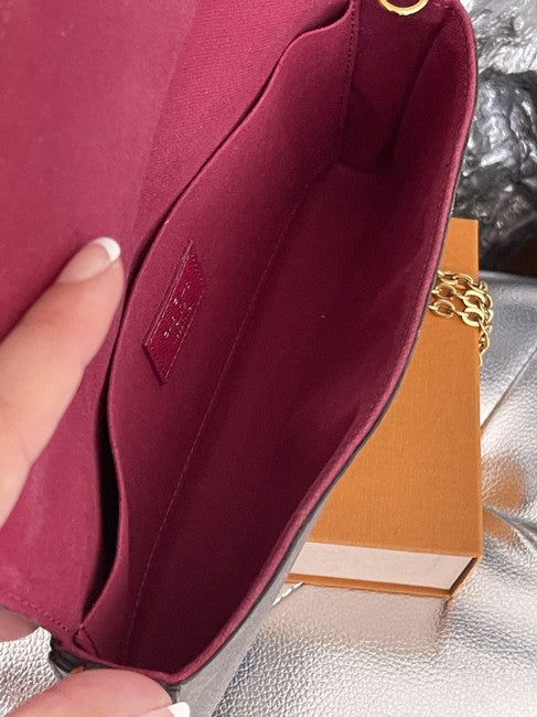 Louis Vuitton Felicie  Monogram Brown Canvas Cross Body Bag