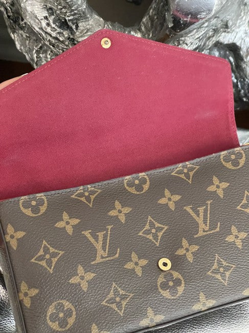 Louis Vuitton Felicie  Monogram Brown Canvas Cross Body Bag