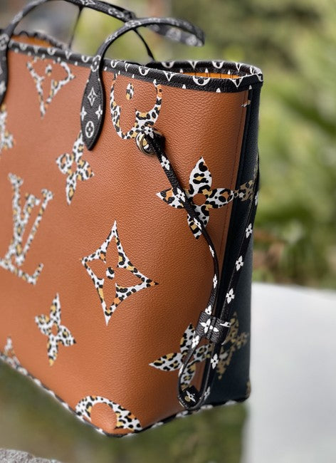 Jungle Neverful Mm Black Canvas Shoulder Bag