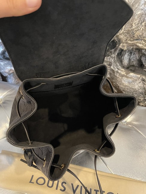 Montsouris Black Monogram Empreinte Leather Backpack