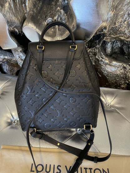 Louis Vuitton Monogram Empreinte Leather Montsouris Backpack Tourterelle  Gray Ganebet Store