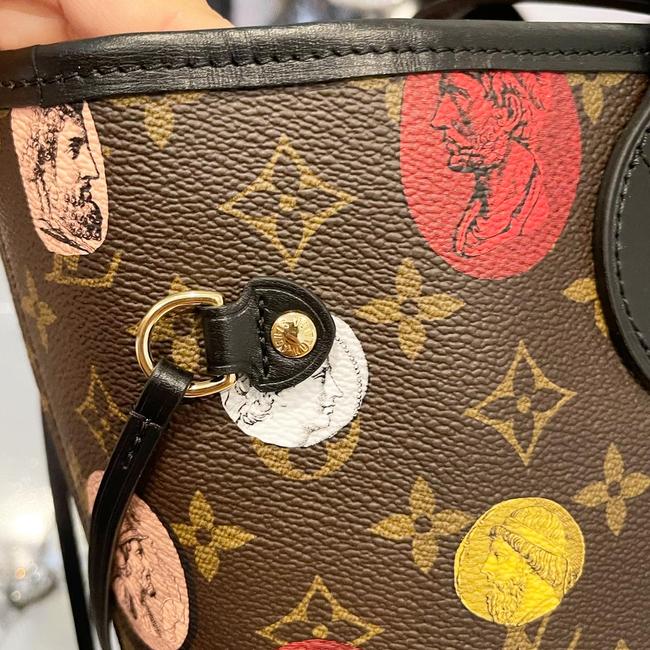 Neverfull Cameo Mm Black Canvas Shoulder Bag