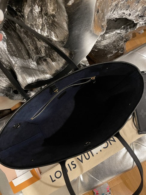 Neverfull Enpreinte Mm Taupe Leather Shoulder Bag – Vegaluxuries