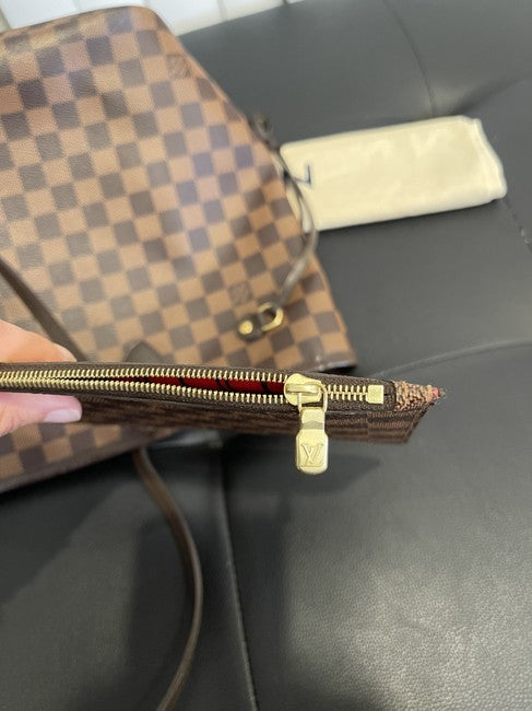 Neverfull Pouch Brown Canvas Wristlet