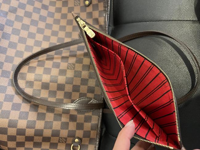 Neverfull Pouch Brown Canvas Wristlet