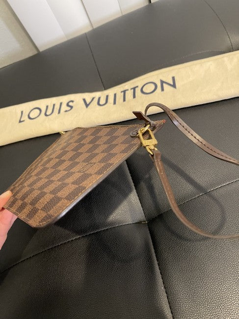 Neverfull Pouch Brown Canvas Wristlet