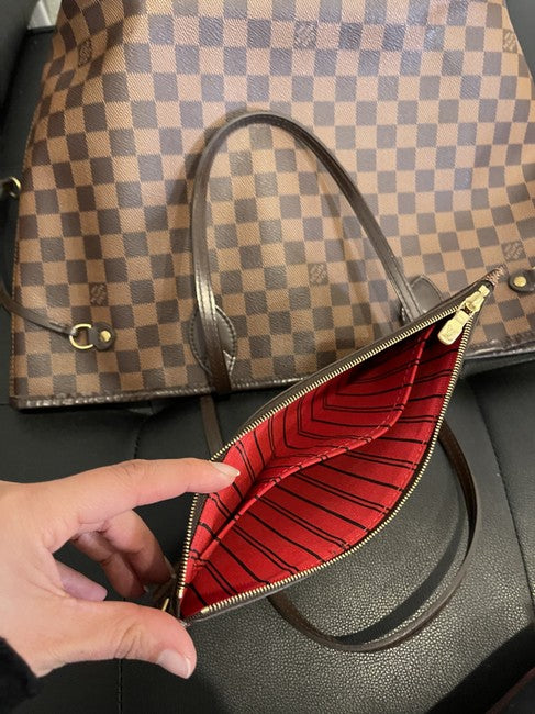 Neverfull Pouch Brown Canvas Wristlet