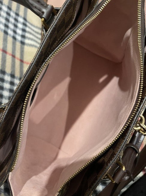 Nocturne Normandy Cuir Taurillon Damier Ebene Magnolia Shoulder Bag