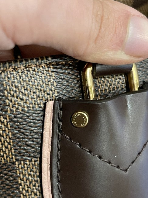 Nocturne Normandy Cuir Taurillon Damier Ebene Magnolia Shoulder Bag