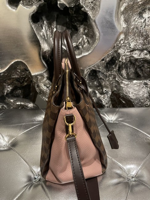 Nocturne Normandy Cuir Taurillon Damier Ebene Magnolia Shoulder Bag