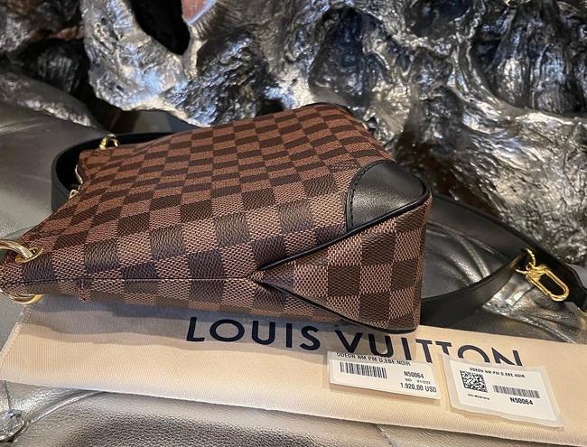 LOUIS VUITTON Odeon PM Damier Ebene Tote Shoulder Bag Brown