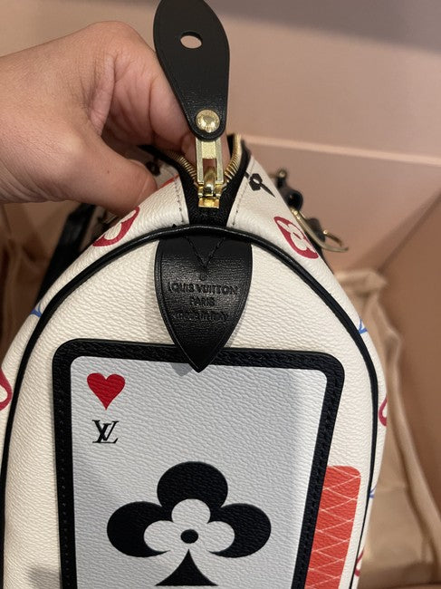 Speedy Game On 25 White Canvas Cross Body Bag
