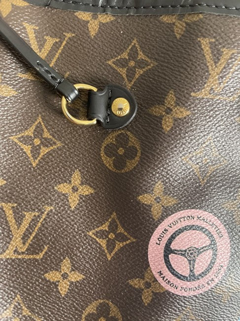 LOUIS VUITTON Neverfull MM My LV World Tour Shoulder Bag Brown/Black