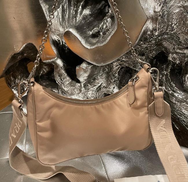 2005 Re-edition Beige Nylon Cross Body Bag